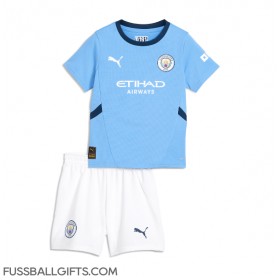 Manchester City Erling Haaland #9 Fußballbekleidung Heimtrikot Kinder 2024-25 Kurzarm (+ kurze hosen)